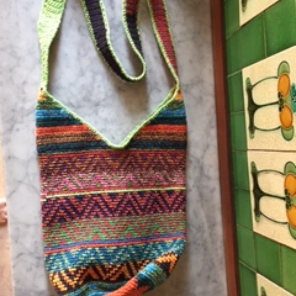 Multicolor Woven Material Crossbody